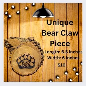 Unique bear claw laser engraved piece